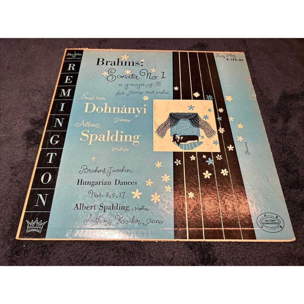 BRAHMS Violin Sonata No. 1 ALBERT SPALDING, DOHNANYI REMINGTON R-199-84 USA